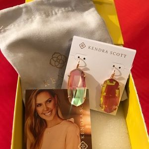 Kendra Scott Esme dichroic clear glass earrings